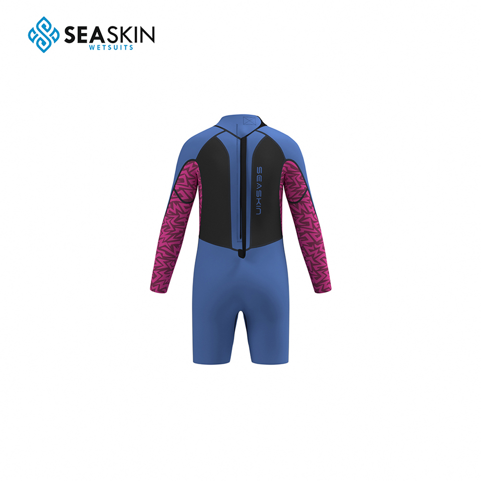 Seackin Kids Back Zipper Swimming Wetsuit 2mm