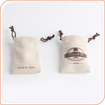 Small linen bag with draw string,linen pouch with custom logo