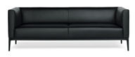 Classic Black Leather Sectional Couch for Office Room
