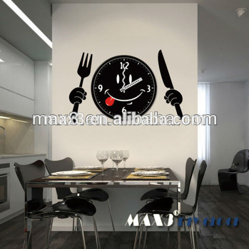 Wall sticker clock for decorative kitchen