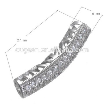 Platinum Color CZ micro pave Pattern decoration pave diamond connector jewelry