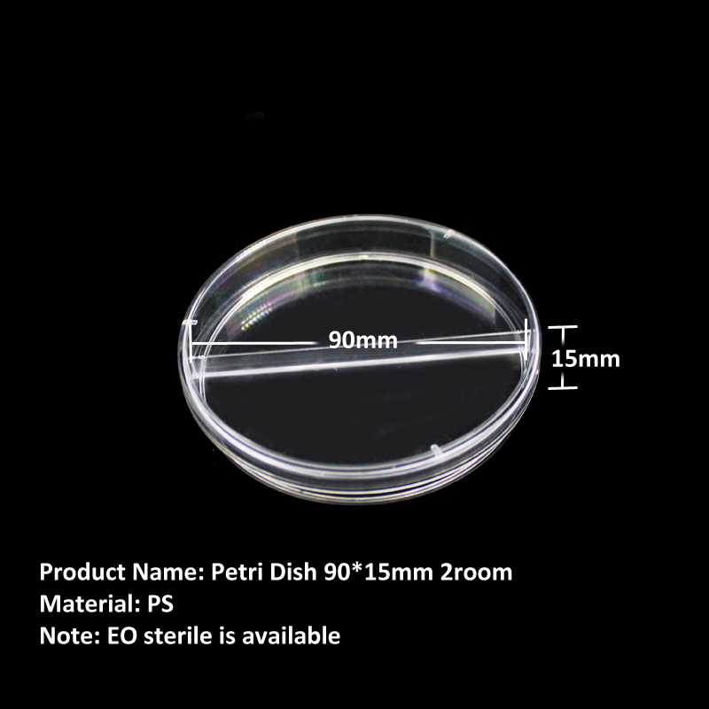 Disposable 90x15 Petri Dish Two Sections