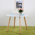 Nordic white solid beech wood round dining table