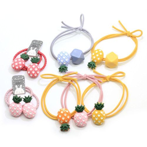 100Pcs/bag Rubber Band Tie Gum Child Baby Kids Small Cartoon Fruit Pineapple Ponytail Holders Girls Hair Accessories