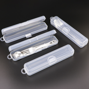Wholesale Clear Cutlery Set Storage Box Tableware Packaging Storage Box Plastic PP Cutlery Case
