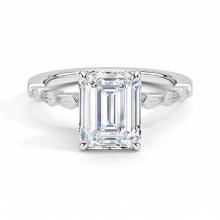 5Ct Emerald Cut Lab Diamond Solitaire Ring | Floral Jewelry