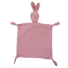 Hot Sale Newborn Solid Color Muslin Bunny Security Toy
