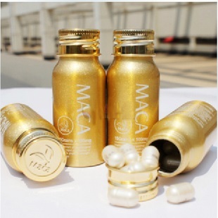 Maca White Sex Capsules in Gold Bottle