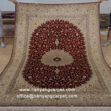 6'x9' Red Handwoven Pure Silk Persian Qum Rug