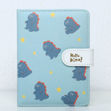 64K Leather Premium Cartoon Dinosaur Magnetic Buckle Notebook for Children