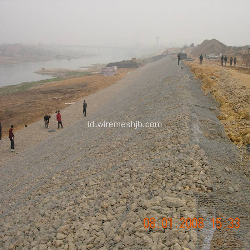 3,9 mm Galvanized Gabion Basket untuk River Bank Project