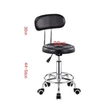 Adjustable Hydraulic Massage Stool with Back Cushion and Wheels for Salons and Offices