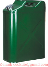 Jerrycan/benzinekan in staal met schroefdop voor olie en brandstoffen 20l