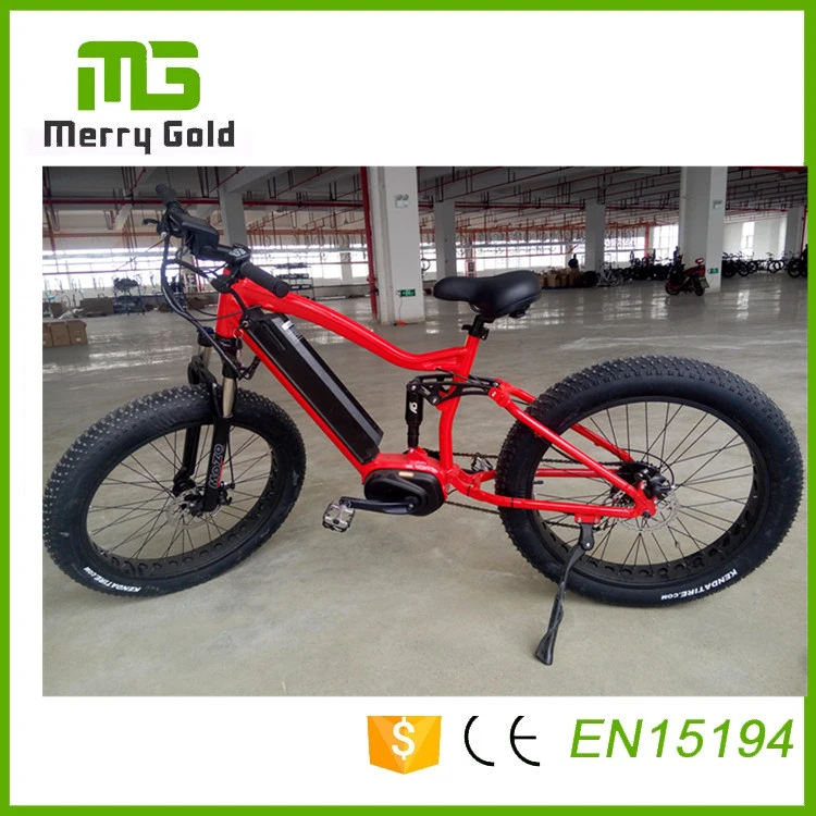 Full Suspension Ebikes Adult Electric Bicycles 48V 1000W Fat Tire Ebike MID Drive Motor E Bicycle