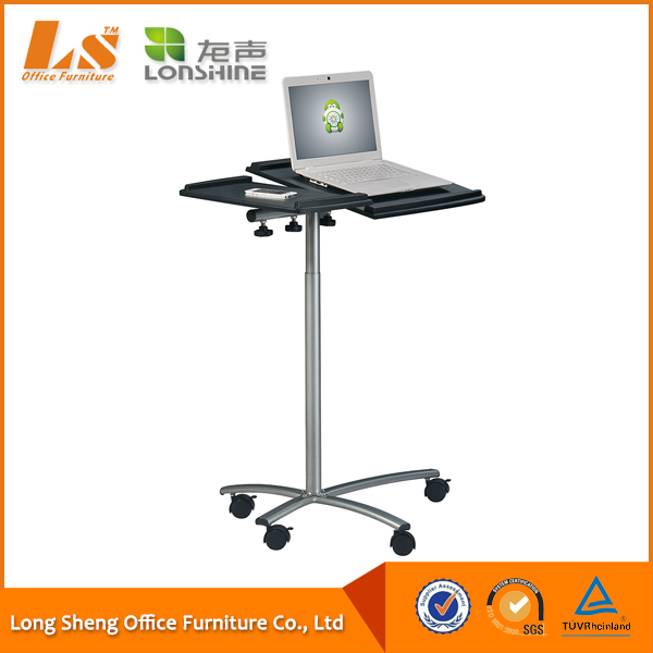 Portable Adjustable Wooden Laptop Stand With Wheels