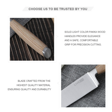 CUCHILLO SANTOKU DE 7 PULGADAS CON MANGO DE MADERA PAKKA