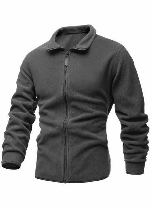 2021 Oversized Winter Men's Jacket Slim Double-Sided Velvet Tactical Sweater Casual Collar Zipper Solid Color Coat