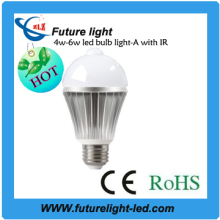 6w aluminum led bulb light with IR