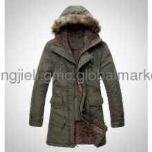 Winter men\'s slim lining medium-long overcoat male jacket