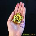 Bescon Heavy Duty Deluxe Matt Golden Solid Metall Würfel Set, Golden Metallic Polyhedral D &amp; D RPG Spiel Würfel 7pcs Set