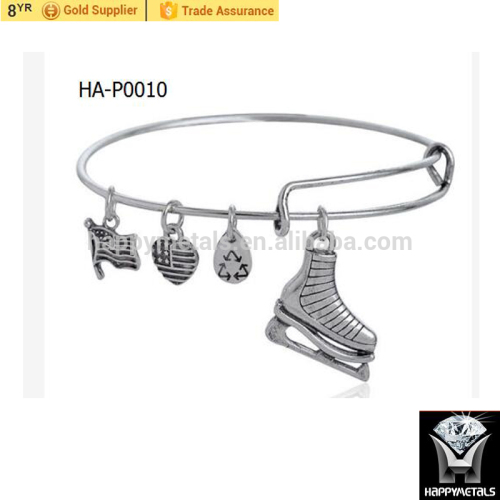 Fashion stainless steel adjustable wire bangle bracelet wholesale