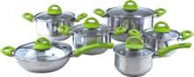 Colorful soft touch 12pcs cookware set