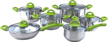 Colorful soft touch 12pcs cookware set