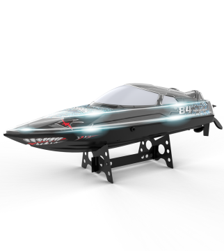 New V006 Fast RC Racing Boats: 30km/h Speed, Shark Design, RGB LED Lights, Self-Righting Function, 370 Brushed Motor, and Glowing Effect for Adults