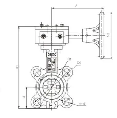 Fire Protection Wafer Worm Gear Drive Butterfly Valve