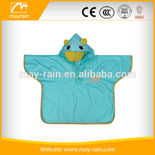 2016 cute hooded blue pvc rain wears