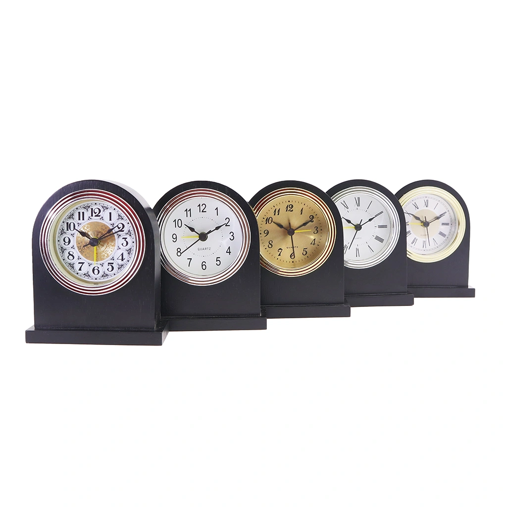 Classical Design Table Clock with Solid Wood