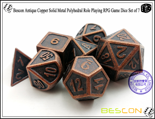 Bescon Neue Stil Antike Kupfer Solid Metall Polyeder Rolle Spielen RPG Spiel Würfel Set (7 sterben in Pack) -5 Bescon New Style Antique Copper Solid Metal Polyhedral Role Playing RPG Game Dice Set (7 Die in Pack)-5