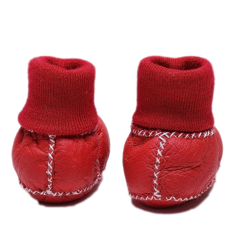 Winter Leather Baby Shoes Boots Infants Warm Shoes Fur Wool Baby Boots