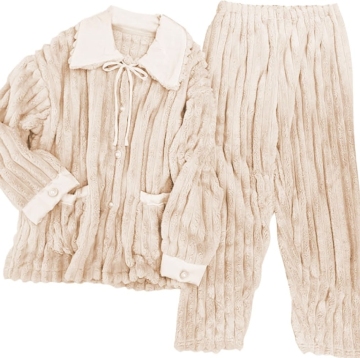 Trendy Jacquard Strip Flannel Sleepwear