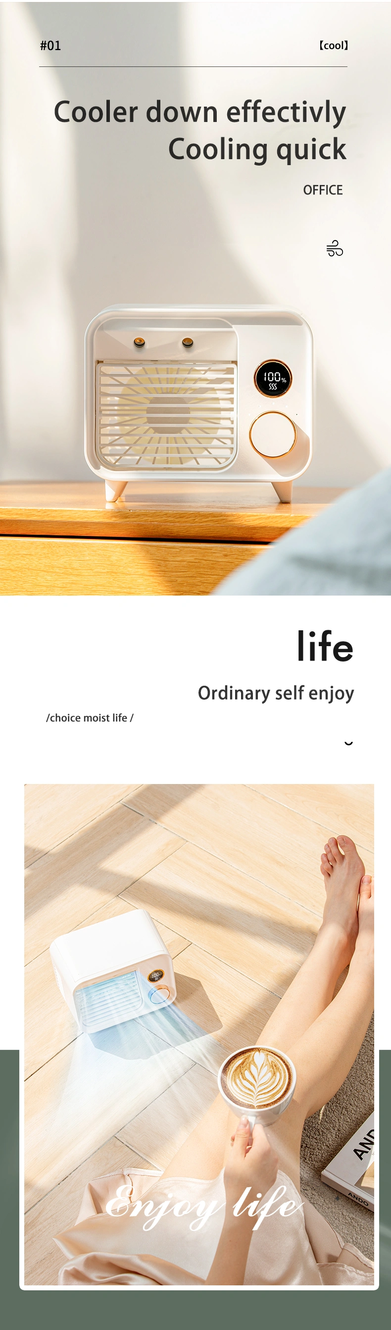 USB Mini Air Conditioner Humidifier Portable Air Conditioning Fan