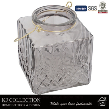 Colorful Glass Hurricane Lantern