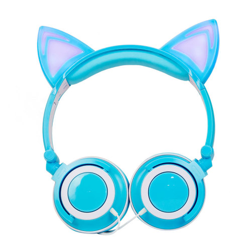 custom quality led Macaron cartoon cat ear headphones