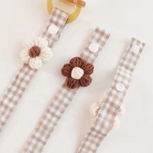 Newborn Organic Cotton Daisy Floral Pacifier Clip Chain