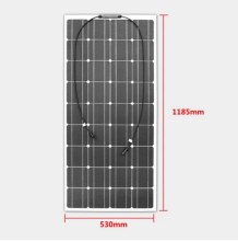 100W Monocrystalline Silicon Semi-flexible Solar Panel