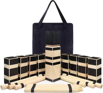 Kubb Game Set Wooden Outdoor Lawn Game