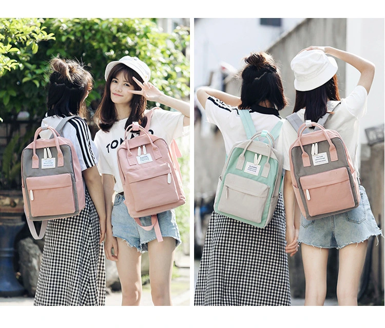 The New Korean Version of The Portable Dual-Shoulder Backpack Fashion Contrast Color Outdoor Large-Capacity Backpack