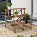 3 Tier Flower Shelf Stand Ladder Garden Rack