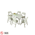 Folded table and chairs set plastic rectangular