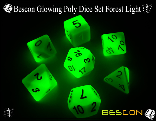 Bescon Glühende Poly Würfel Set Forest Light-4 Bescon Glowing Poly Dice Set Forest Light-4