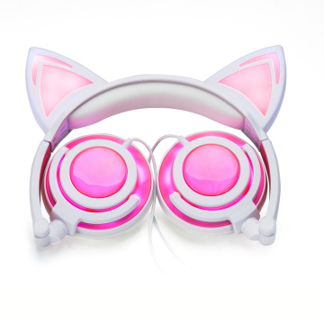 casque d&#39;oreille de chat mignon rougeoyant rechargeable