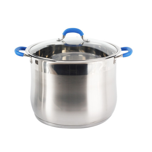 Stock Pot with Strainer and Transparent Glass Lid