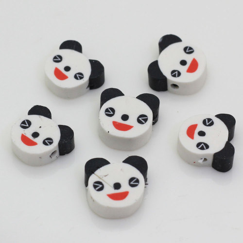 Cute Mini Panda Shaped Kawaii Polymer Clay Slice With hole Cabochon Embellishment Handmade Craftwork Decor Charms