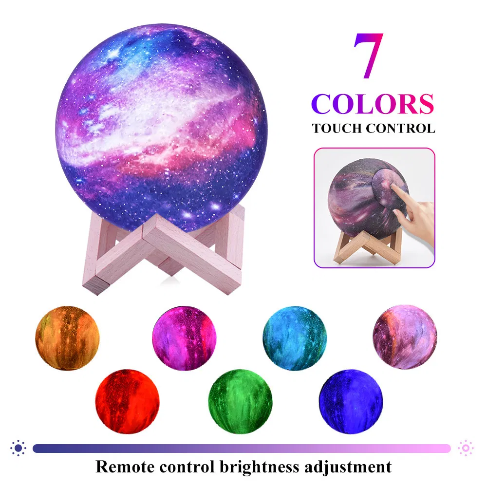 Magical 3D Moon Lamp - Handcrafted Starry Sky Nightlight Decor
