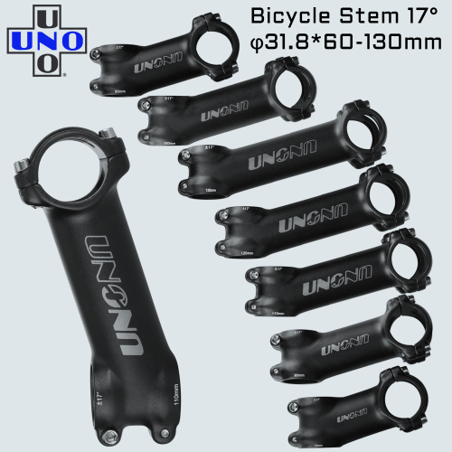 UNO MTB Handlebar Stem 17 Degrees Ultralight AL6061 Bike Stem MTB Mountain UNO Stem Road Bicycle Stem 31.8* 60 -130mm MTB Stems