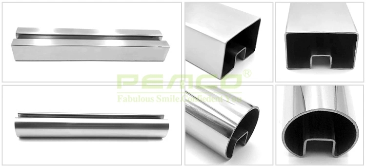 China popular oval shaped pipes elliptical stainless steel tubes slot slotted pipe tube for Balustrades & Handrails